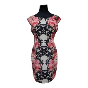 Bisou Bisou Floral Stretch Zip Back Cocktail Dress Size 12
